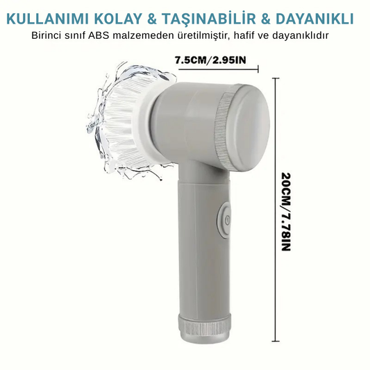 Elektrikli Döner Temizlik Fırçası – 5 Başlık
